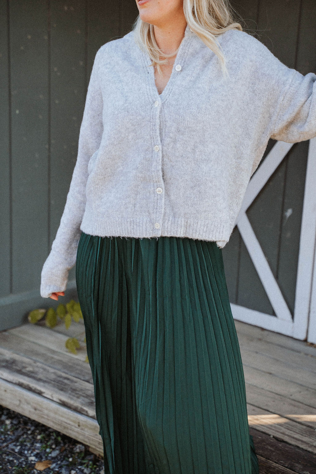 Charlotte Ultra-Soft Button Cardigan – Heather Grey