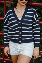 Camden Navy Striped Cardigan