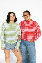 Sunlit Coast Stripe Cardigan – Strawberry Sorbet