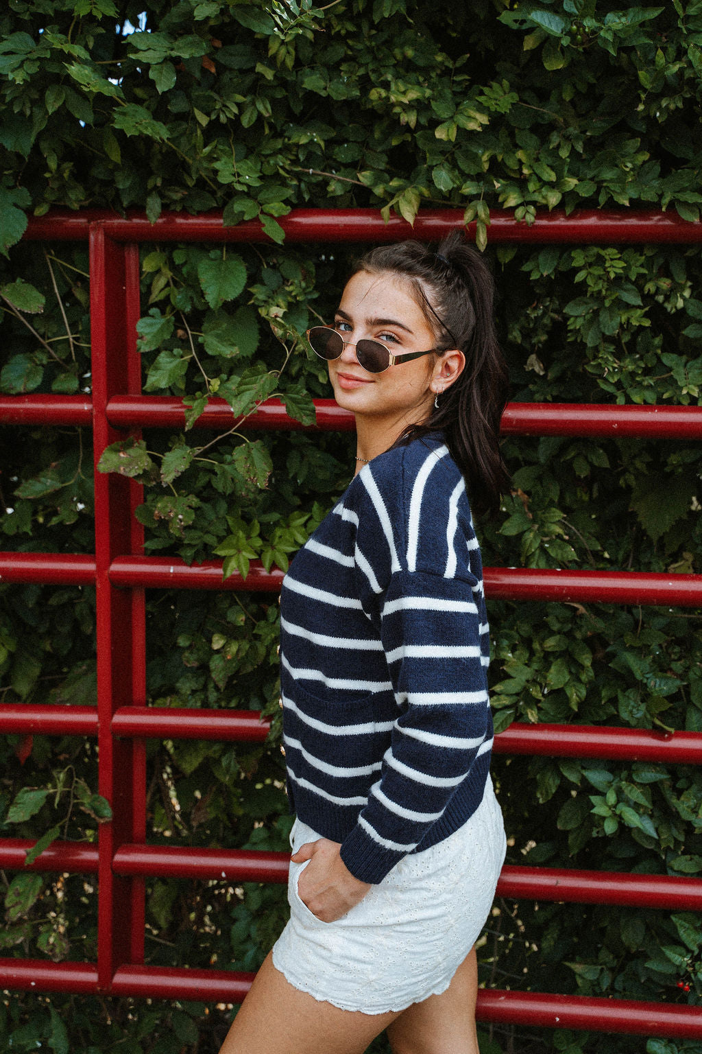 Camden Navy Striped Cardigan