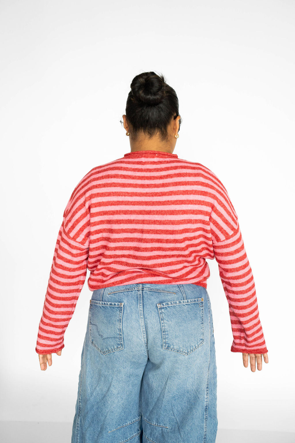 Sunlit Coast Stripe Cardigan – Strawberry Sorbet