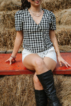 Meadow Gingham 100% Cotton Wrap Top