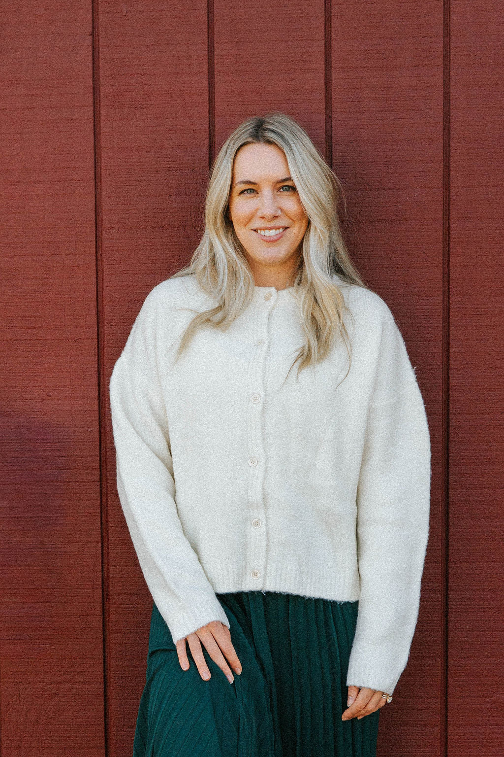 Charlotte Ultra-Soft Button Cardigan – Winter White