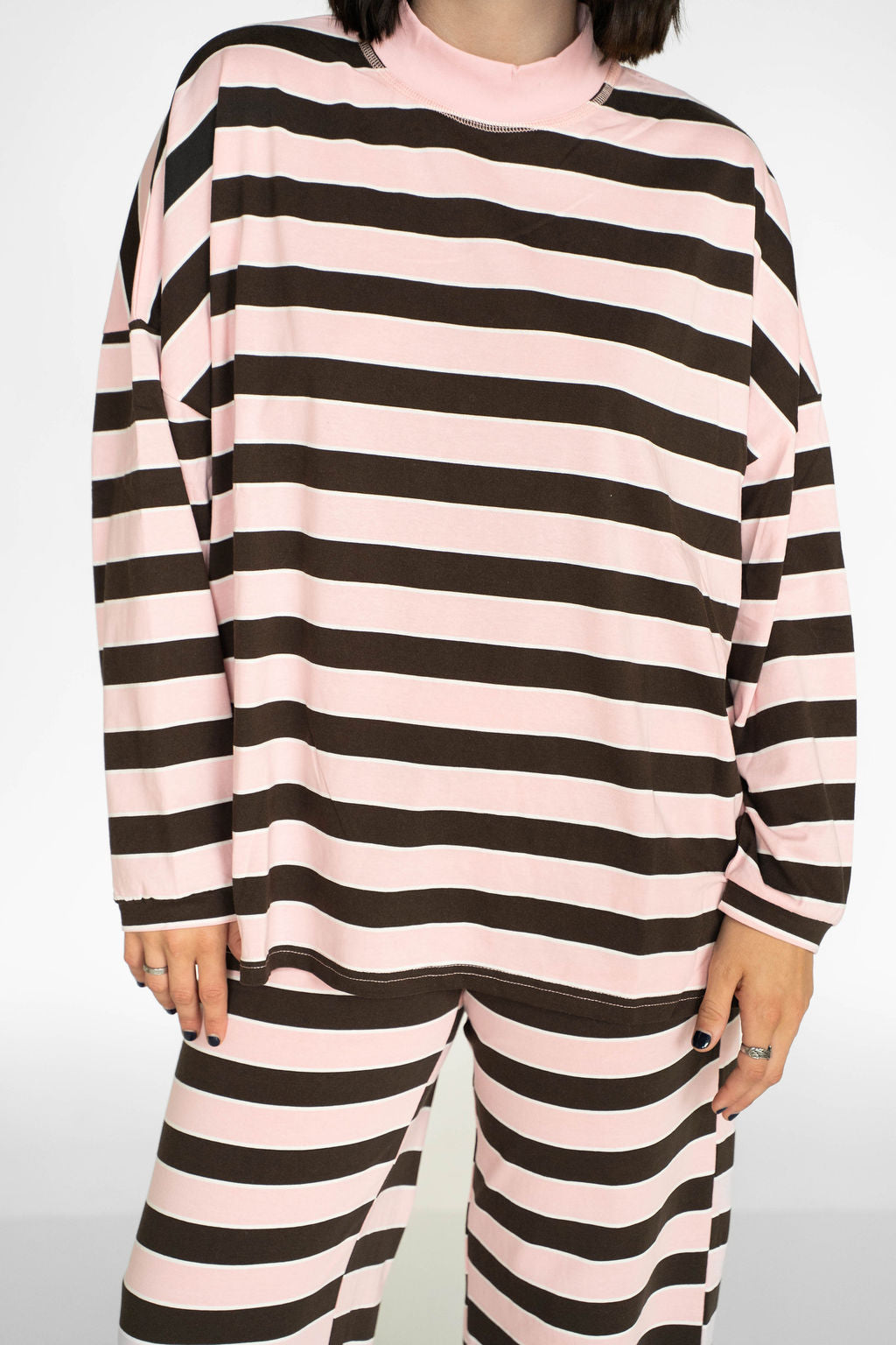 Pink Mocha Stripe Lounge Set