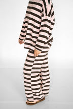Pink Mocha Stripe Lounge Set