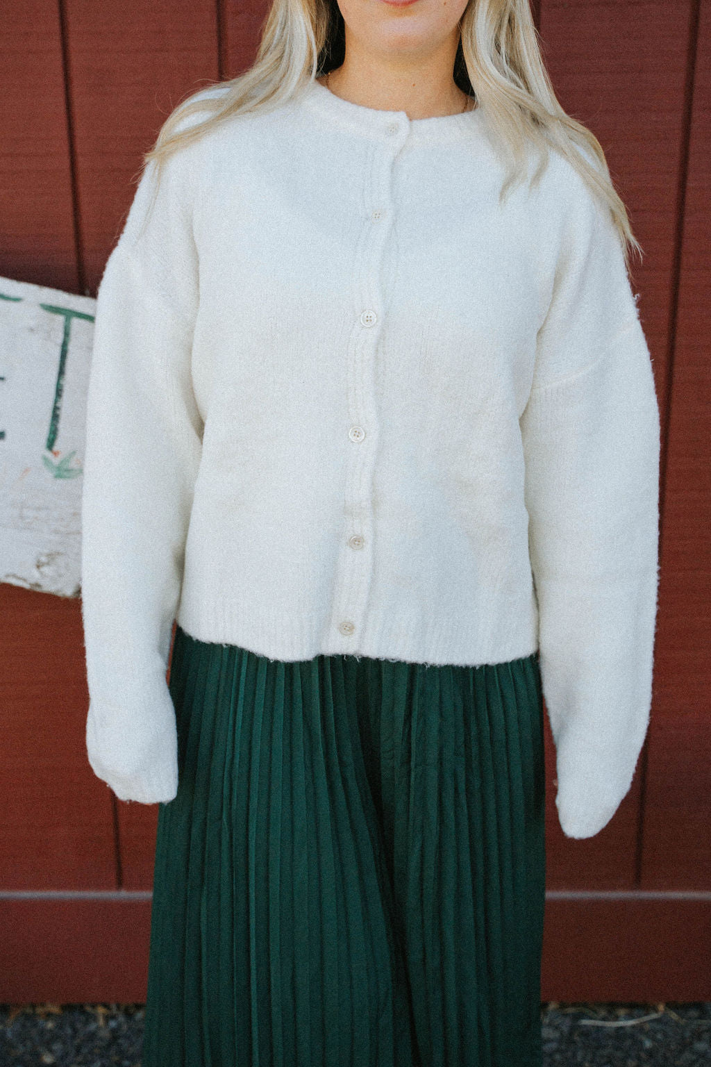 Charlotte Ultra-Soft Button Cardigan – Winter White