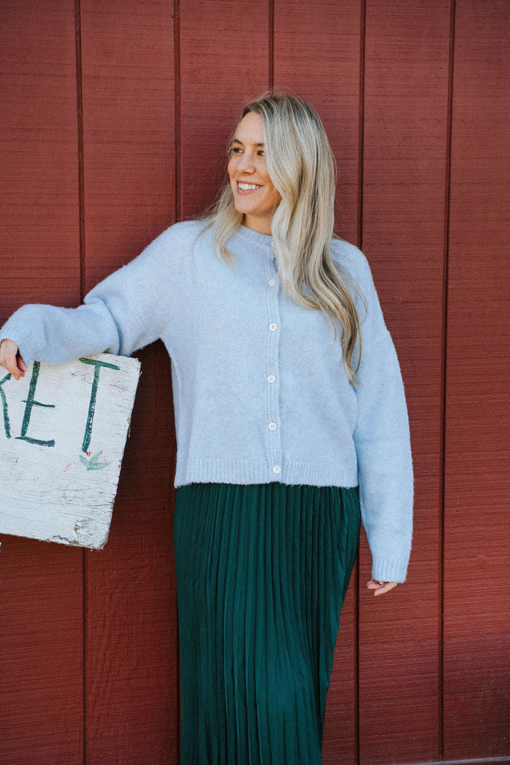 Charlotte Ultra-Soft Button Cardigan – Powder Blue