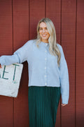 Charlotte Ultra-Soft Button Cardigan – Powder Blue