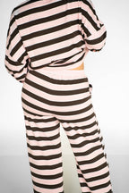 Pink Mocha Stripe Lounge Set