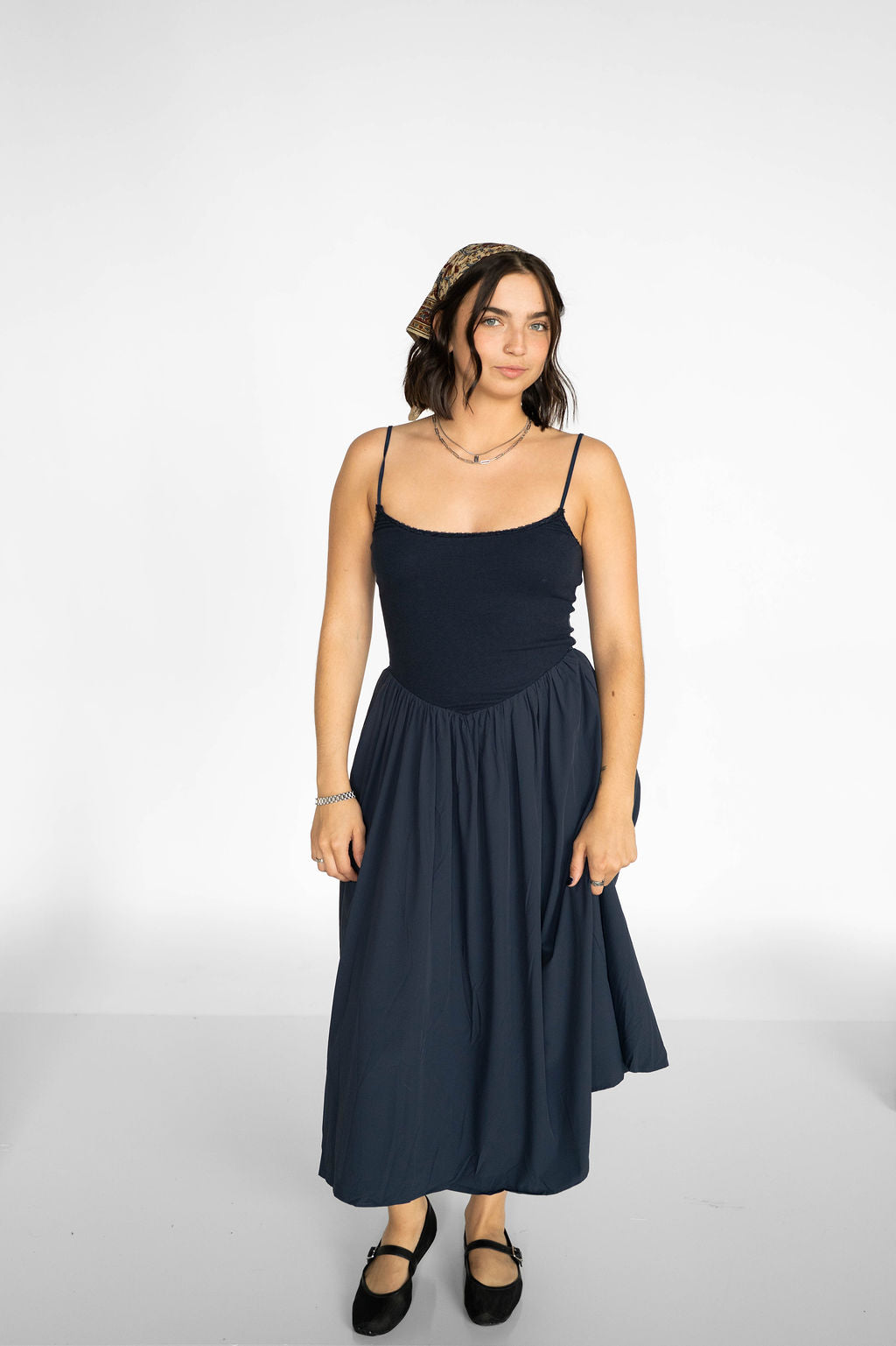 Seaport Midi Dress- Navy