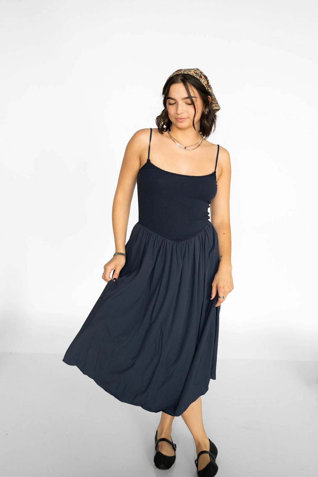 Seaport Midi Dress- Navy