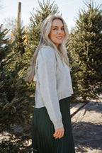 Everly Reversible Bow Sweater – Heather Grey