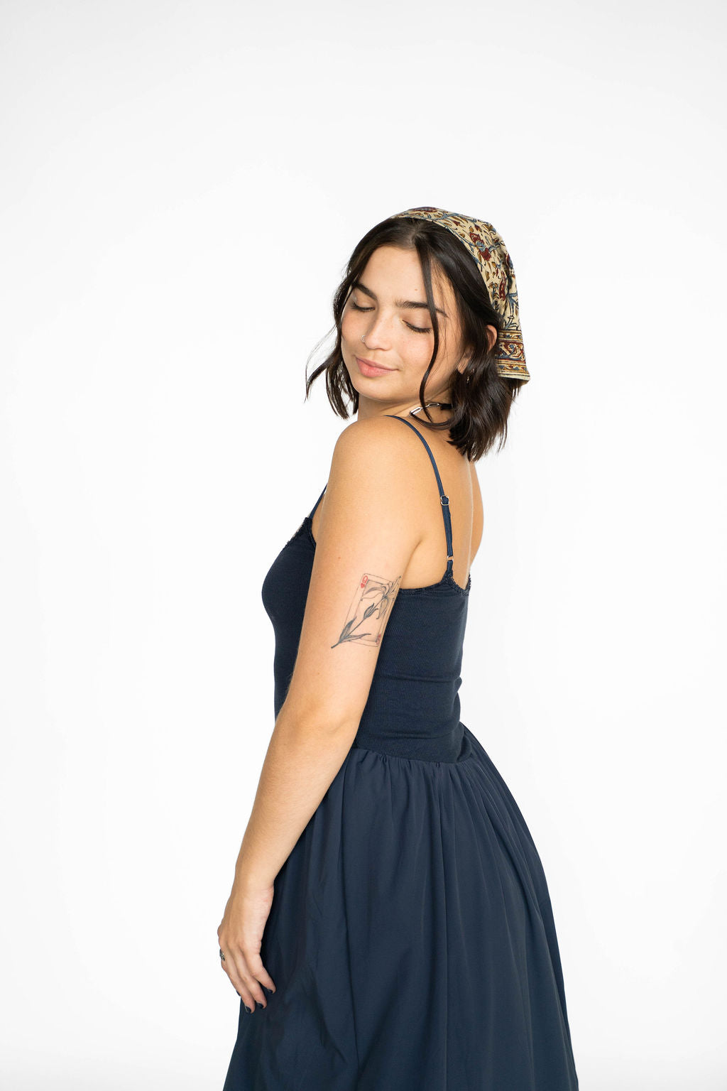 Seaport Midi Dress- Navy