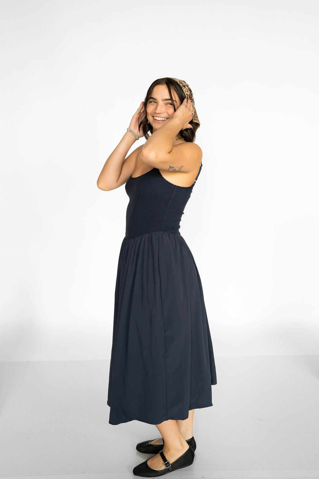 Seaport Midi Dress- Navy