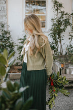 Everly Reversible Bow Sweater- Sage