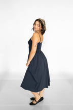 Seaport Midi Dress- Navy