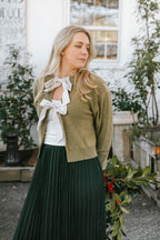 Everly Reversible Bow Sweater- Sage