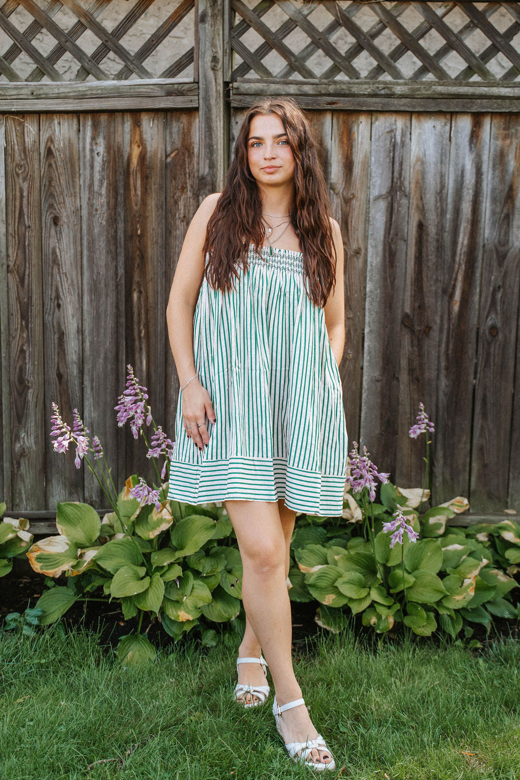 Kelly Stripe Smocked Mini Dress