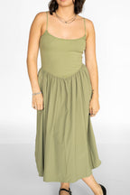 Seaport Midi Dress- Olive