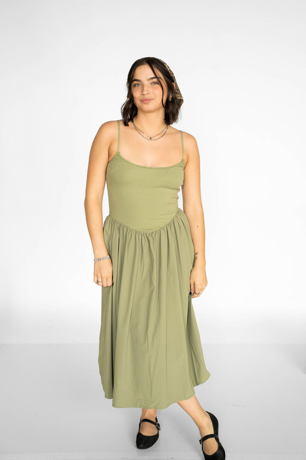 Seaport Midi Dress- Olive