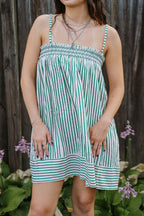 Kelly Stripe Smocked Mini Dress