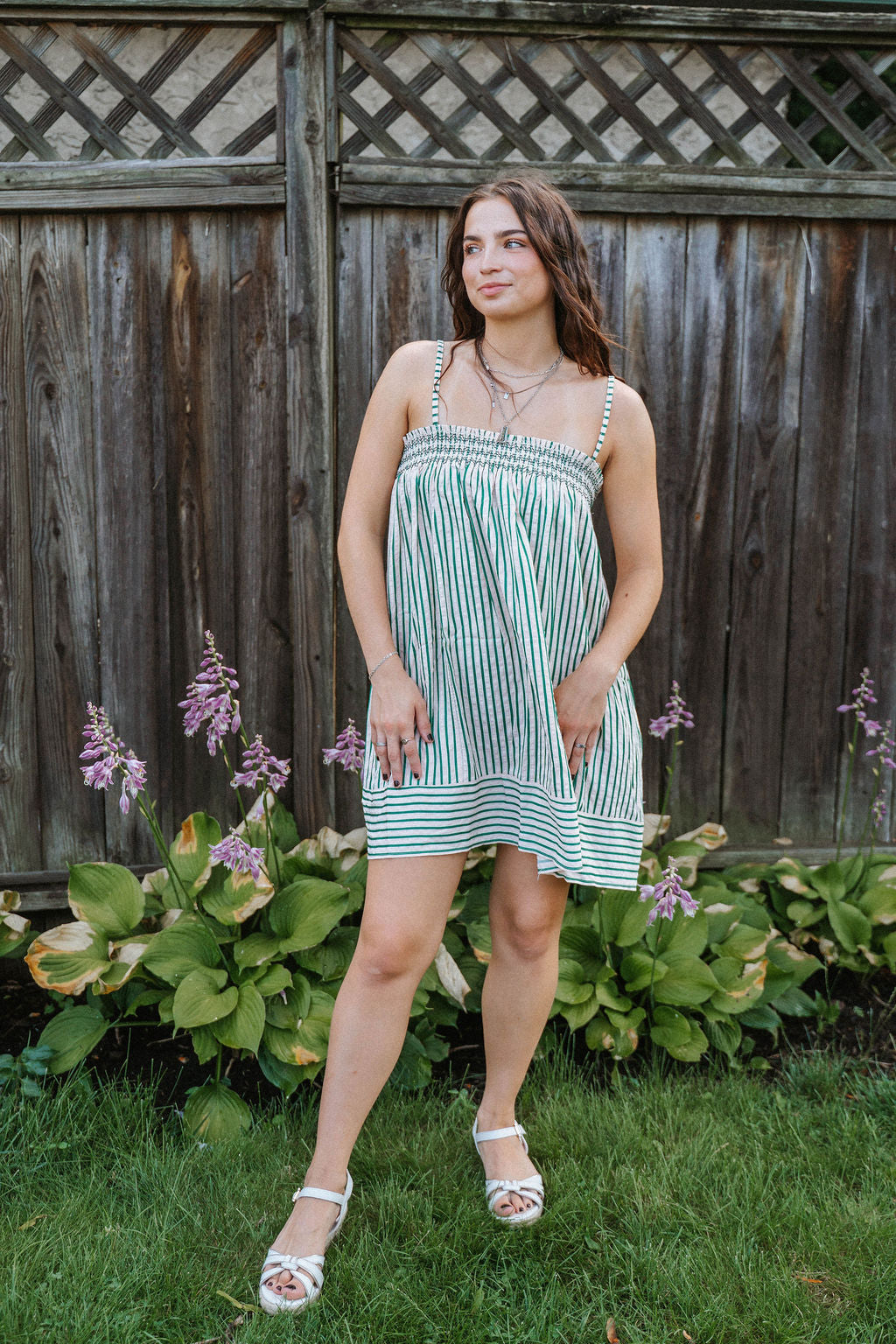 Kelly Stripe Smocked Mini Dress
