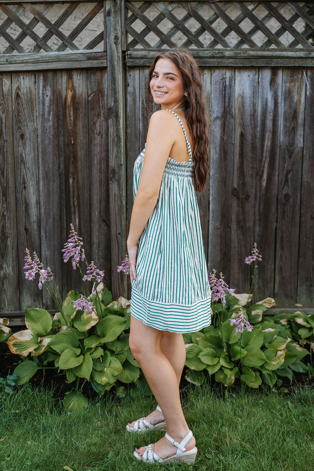 Kelly Stripe Smocked Mini Dress