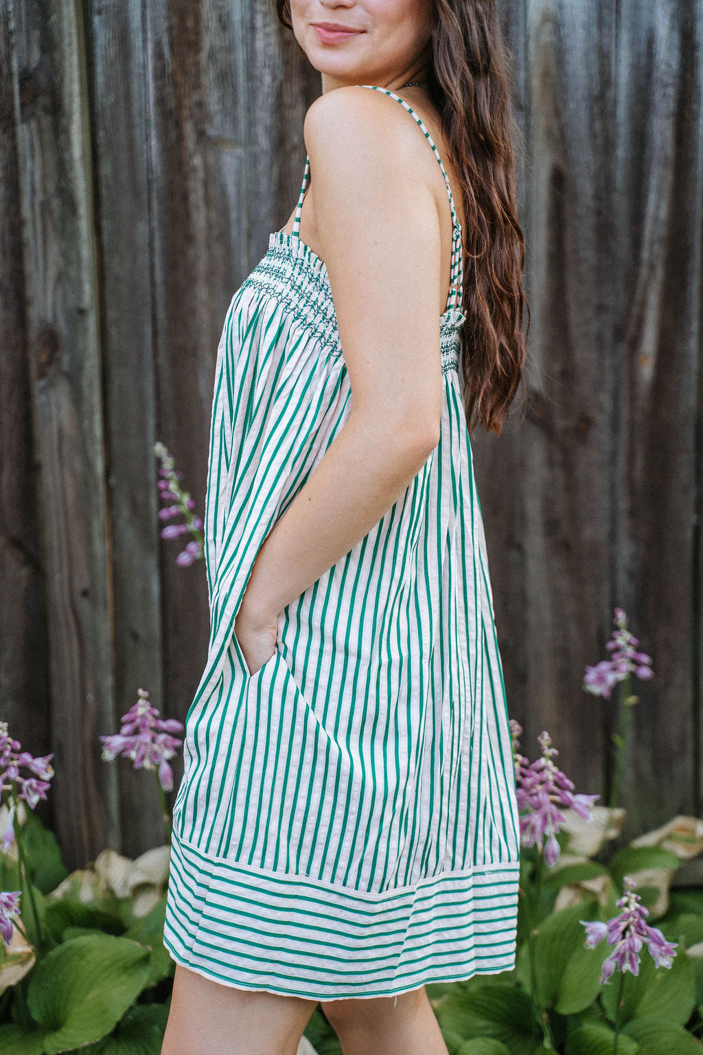 Kelly Stripe Smocked Mini Dress