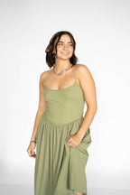 Seaport Midi Dress- Olive