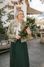 Everly Reversible Bow Sweater- Sage