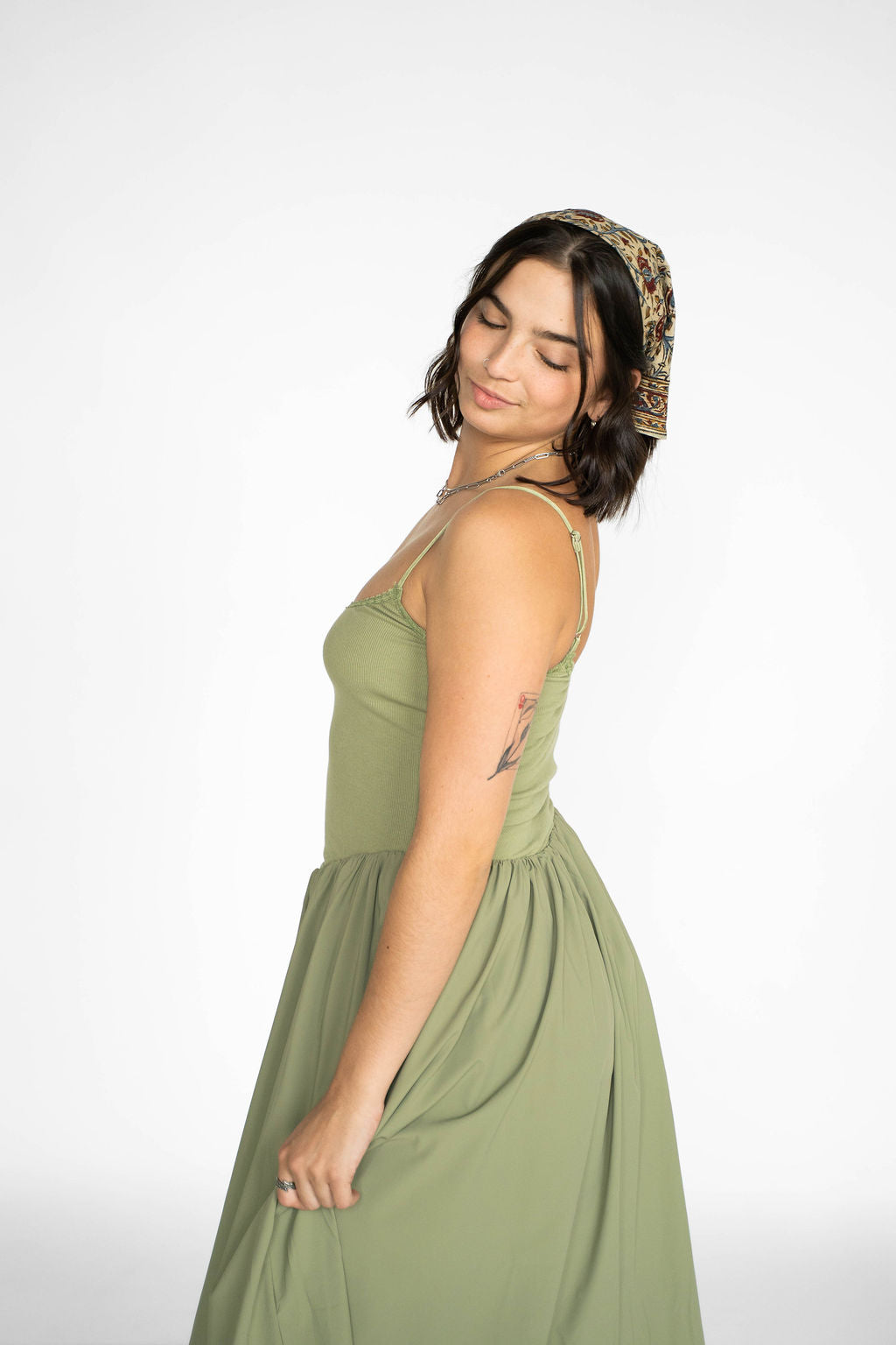 Seaport Midi Dress- Olive