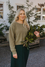 Everly Reversible Bow Sweater- Sage
