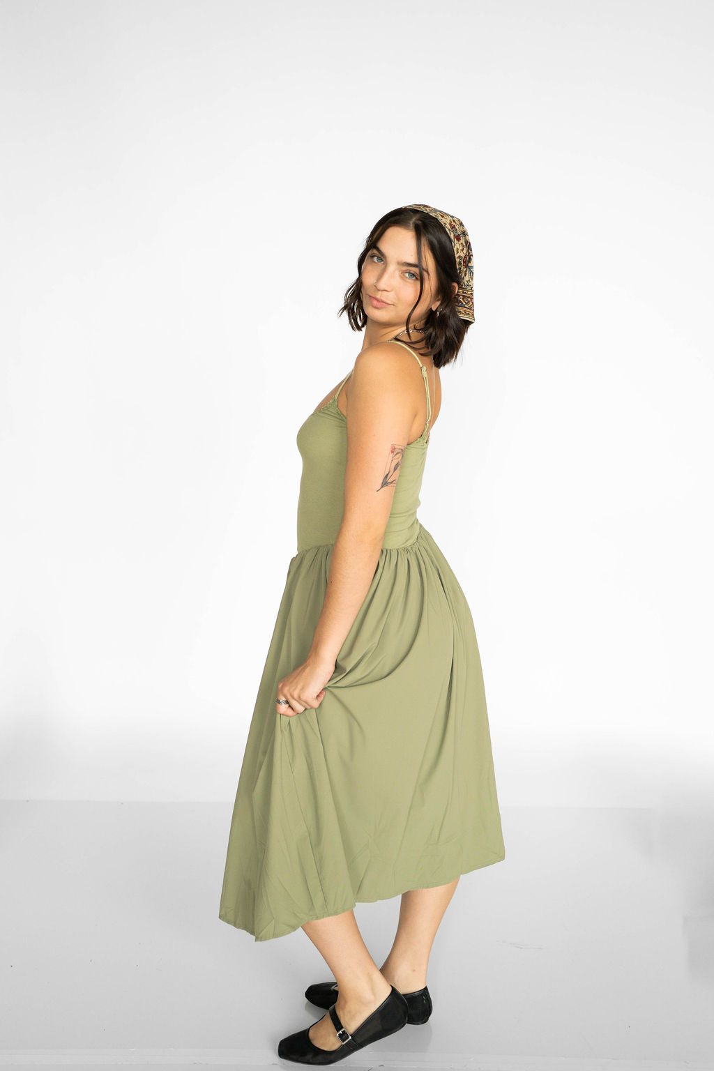 Seaport Midi Dress- Olive