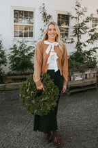 Everly Reversible Bow Sweater – Camel