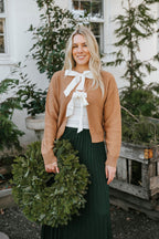 Everly Reversible Bow Sweater – Camel