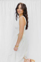 White Side Bow 100% Cotton Dress