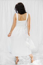 White Side Bow 100% Cotton Dress