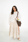 Bloom Cotton Maxi Skirt- Oatmeal