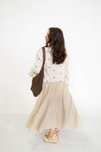 Garden Polka Dot Cardigan- Ivory/Sage