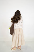 Bloom Cotton Maxi Skirt- Oatmeal