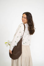 Garden Polka Dot Cardigan- Ivory/Sage