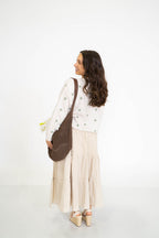 Garden Polka Dot Cardigan- Ivory/Sage