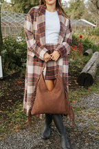 **PREORDER SHIPS 10/27**
Maple Lane Long Plaid Coat