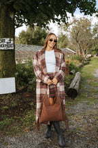 **PREORDER SHIPS 10/27**
Maple Lane Long Plaid Coat