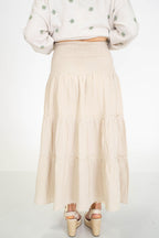 Bloom Cotton Maxi Skirt- Oatmeal
