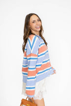 Coastal Sunset Stripe Cardigan