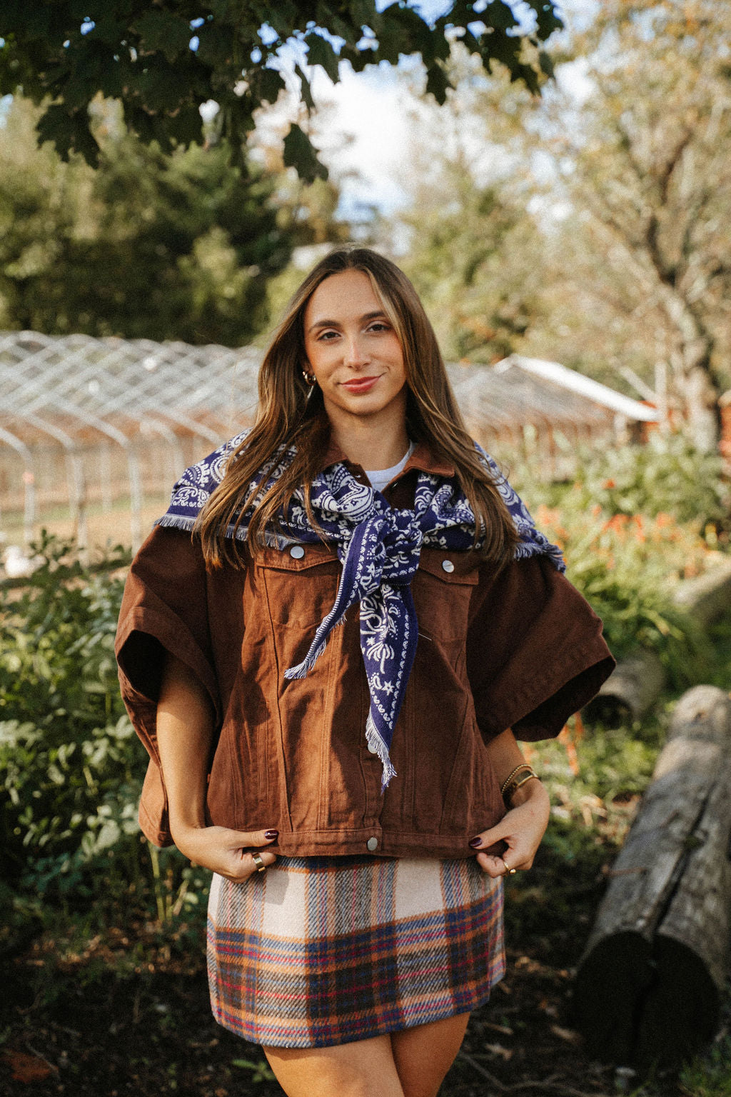 Navy Paisley Fringe Hem Triangular Scarf