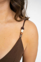 Chocolate Tiered Cotton Mini Dress