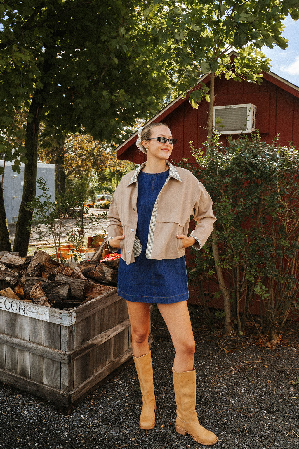 ** PREORDER SHIPS 10/29** Mill Gingham Trim Jacket