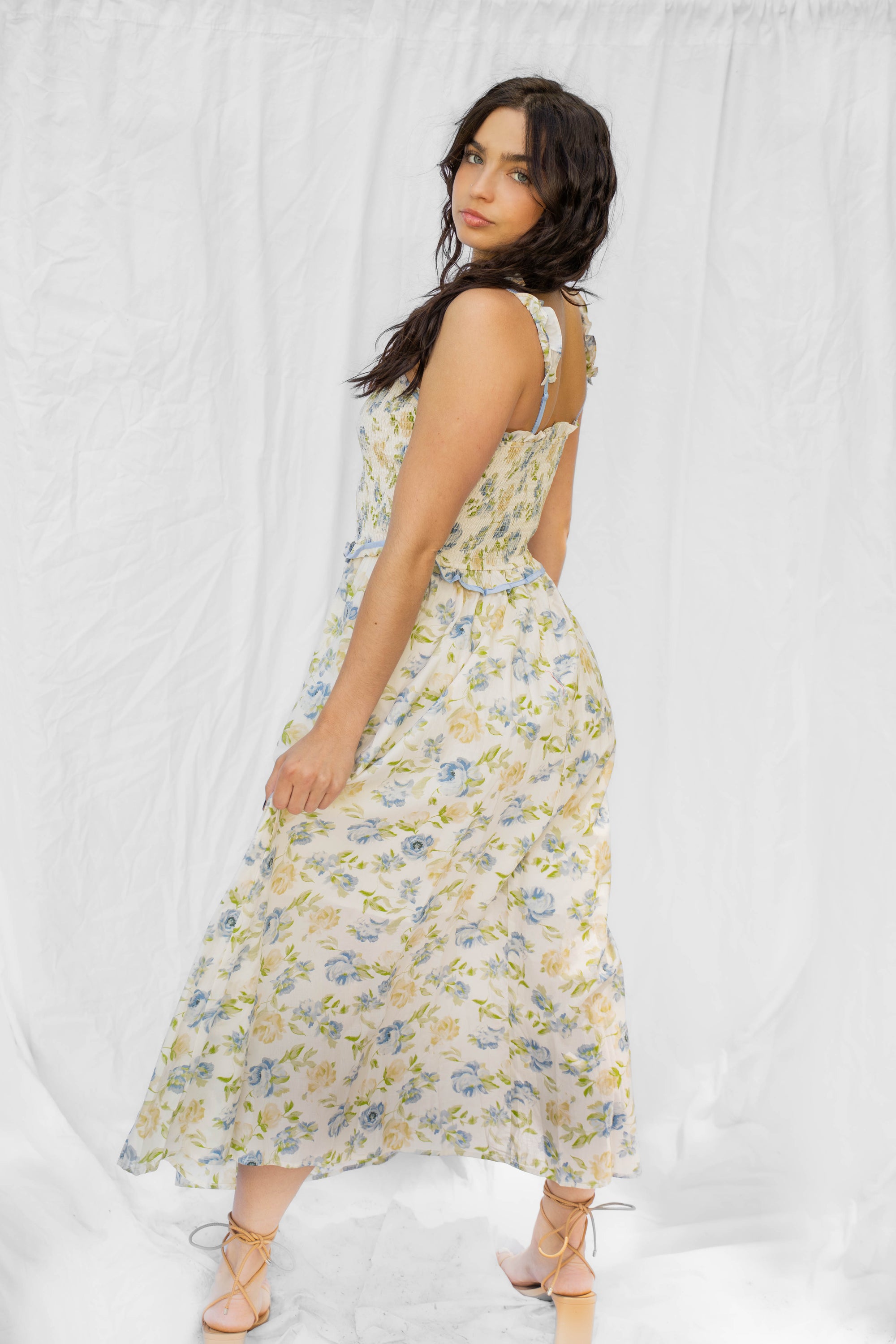 Percy Butter Yellow Floral Dress